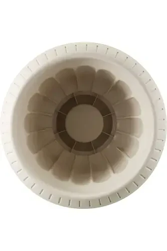 25.3 Litre Ø47x48cm Pedestal Matte Off-White Decorative Plastic Pot No2-25.3Lt White - TOXA (1)