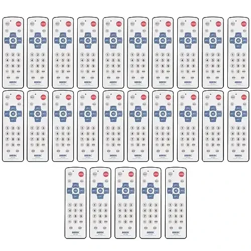 [25 Pack] Anderic EzWipe 1-Device Universal Cleanable TV Remote - Simple with Easy Wipe Surface TV Universal Remote Control - Hospitality - RR1002 - 1
