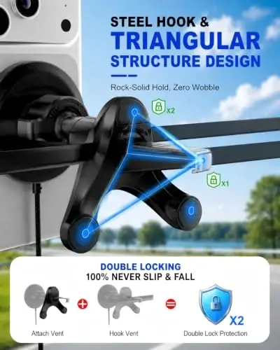 25W for MagSafe Car Charger Vent Mount Magnetic Phone Holder w/ 45W Charger | 25W Fast Wireless Charging, Vent Mount Cooling Design, Strong Magnetic Hold, 360°Adjustable, Includes 45W PD Charger - 4