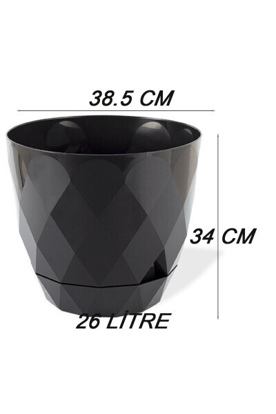 26 Litr Prizma Naqshli Dekorativ Katta Hajmli Plastmassa Guldon Yakamoz No7 38,5sm 34sm - TEMMUZ HOME (1)