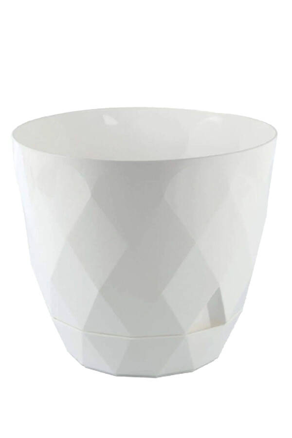 26 Litre Prism Patterned Decorative Large Size Plate Plastic Pot Yakamoz No7 38.5cm 34cm - 3