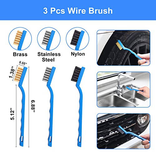 26Pcs Car Detailing Brush Set, Car Detailing Kit, Car Detailing Brushes, Car Cleaning Kit, Car Windshield Cleaning Tool, Professional Car Care kit - Car Wash Brush kit for Interior Exterior Wheels - 5