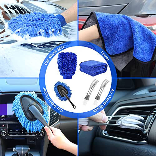 26Pcs Car Detailing Brush Set, Car Detailing Kit, Car Detailing Brushes, Car Cleaning Kit, Car Windshield Cleaning Tool, Professional Car Care kit - Car Wash Brush kit for Interior Exterior Wheels - 6