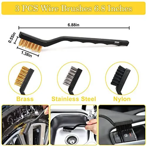 27Pcs Car Detailing Kit, Car Detailing Brush Set, Auto Detailing Drill Brush Set, Car Detailing Brushes, Car Wash Kit, Car Accessories, Car Cleaning Tools Kit for Interior, Exterior, Wheels - 5