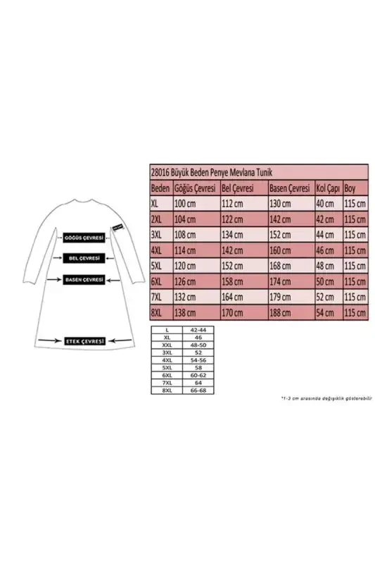 28016 Büyük Beden Mevlana Penye Tunik - İndigo - 2