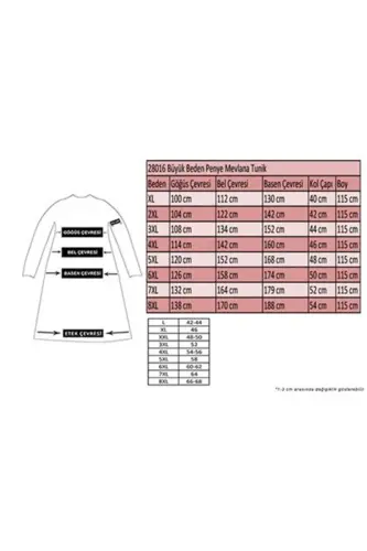 28016 Büyük Beden Penye Mevlana Tunik - Tütün - BÜYÜKBEDENIZ (1)