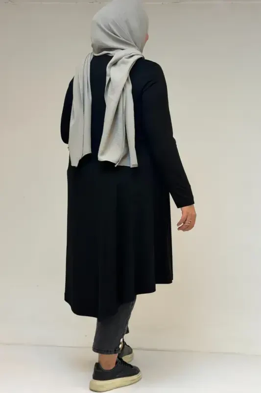 28016 Plus Size Mevlana Knitted Tunic - Black - 3