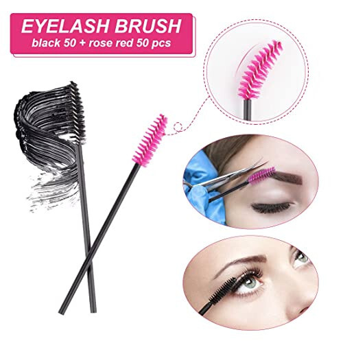 281Pieces Disposable Makeup Tools Kit Includes Stainless Steel Makeup Mixing Palette with Spatula Plastic Organizer Box Hair Clips Eyeliner Brushes Mascara Wands and Lipstick Applicators Lip Wands - 3