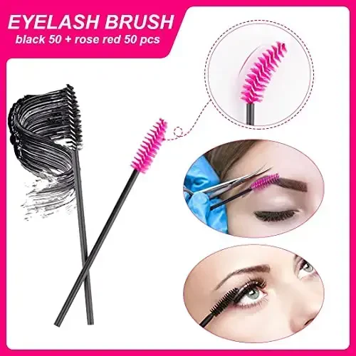 281Pieces Disposable Makeup Tools Kit Includes Stainless Steel Makeup Mixing Palette with Spatula Plastic Organizer Box Hair Clips Eyeliner Brushes Mascara Wands and Lipstick Applicators Lip Wands - 3