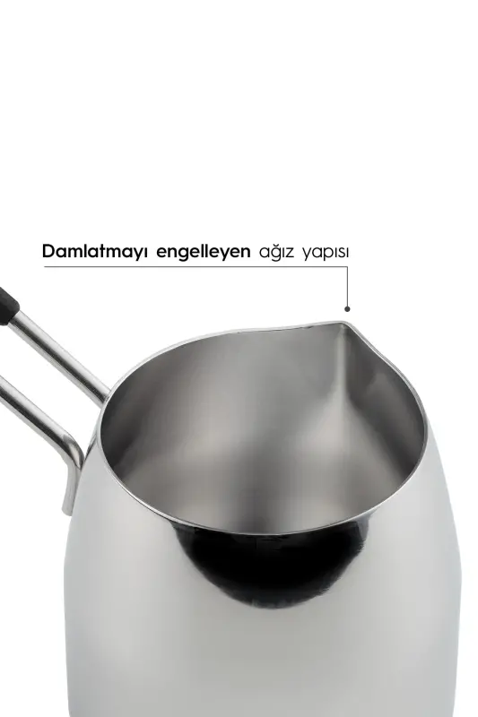 29015 Zamonaviy osilib turuvchi stendli 4 qismli po'lat choynak to'plami - 4