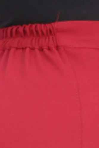 29021 Büyük Beden Beli Düğmeli Double Pantolon - Bordo - 3