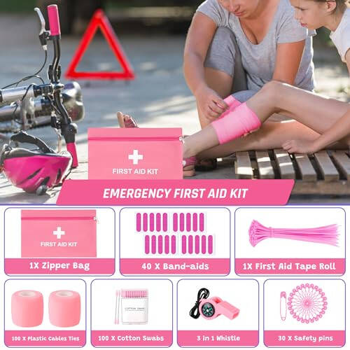 298PCS Roadside Emergency Car Kit- Car Emergency Kit with Jumper Cables, Roadside Emergency Kit for Vehicles, Emergency Car Kit, Car Safety Kits, Gloves,Tow Strap,Tool Kit,Reflective Warning Triangle - 4