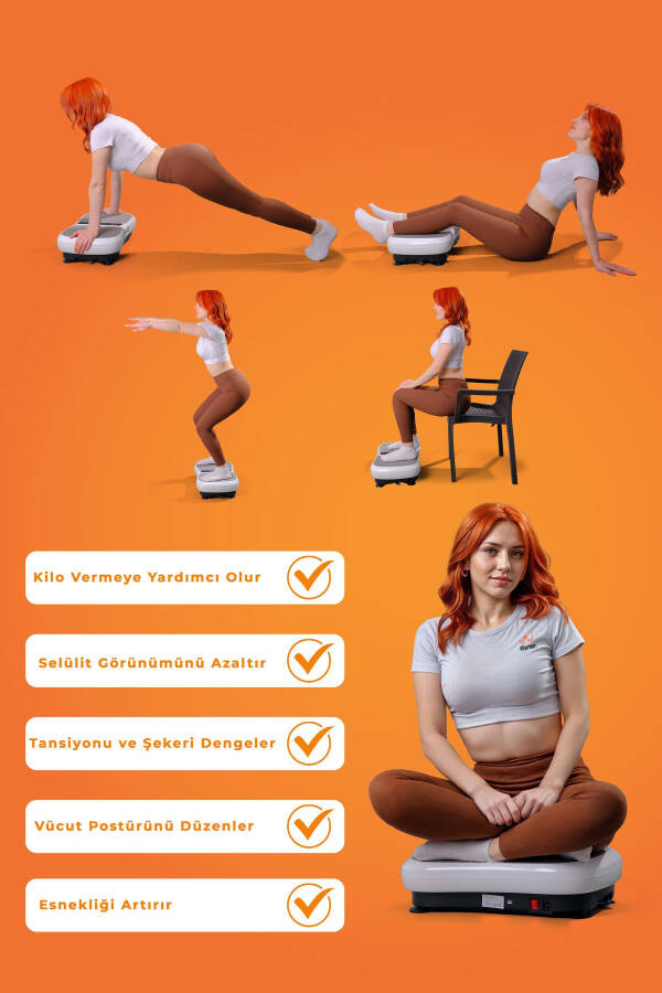 Yüksek Titreşimli Spor Aleti Zayıflama Sıkılaşma Cihazı Vibration Plate 180 Kademe Hız - 2