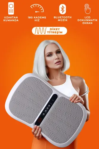 Yüksek Titreşimli Spor Aleti Zayıflama Sıkılaşma Cihazı Vibration Plate 180 Kademe Hız - beyaz - 2