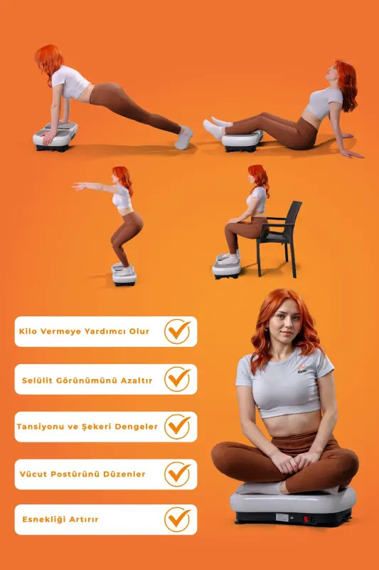 Yüksek Titreşimli Spor Aleti Zayıflama Sıkılaşma Cihazı Vibration Plate 180 Kademe Hız - beyaz - 3