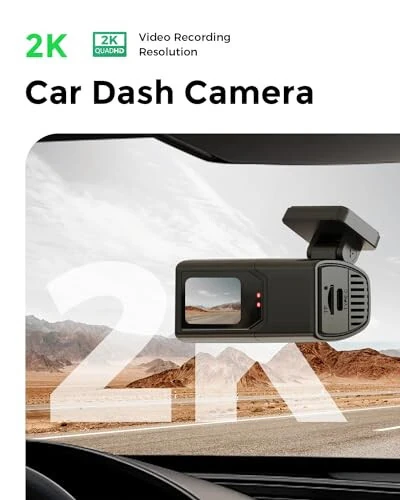 Dash Cam 2K 1440P WiFi Car Camera with 1.47 inch IPS Screen,2K Front Dash Camera for Cars, Mini Dashcams for Cars with Night Vision,24 Hours Parking Mode, Free 32GB Card,APP,G-Sensor,Support 128GB Max - OVAMAN (1)