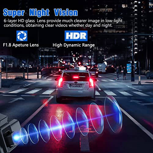 2K Dash Cam Front WiFi Dash Camera for Cars QHD 1440P Car Camera Dashcam for Cars with Super Night Vision 170°Wide Angle WDR Loop Recording - 1