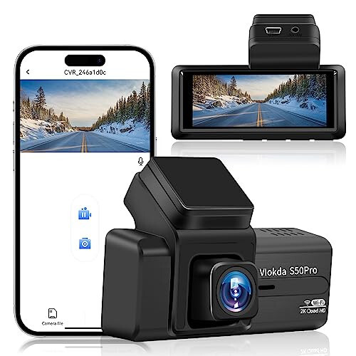 2K Dash Cam Front WiFi Dash Camera for Cars QHD 1440P Car Camera Dashcam for Cars with Super Night Vision 170°Wide Angle WDR Loop Recording - 3