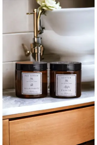 2'li Amber Kulak Pamuğu Ve Pamuk Kutusu Akrilik - 1