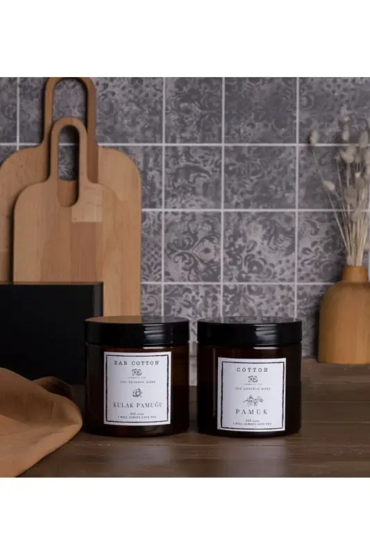 2'li Amber Kulak Pamuğu Ve Pamuk Kutusu Akrilik - 2