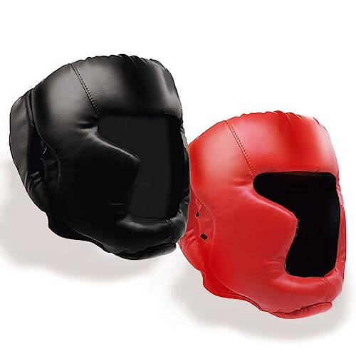 2 Pack Boxing Headgear Equipment for Taekwondo, Sparring, MMA, Muay Thai - Safety Helmet Protective Gear for Men Women Beginners - 1