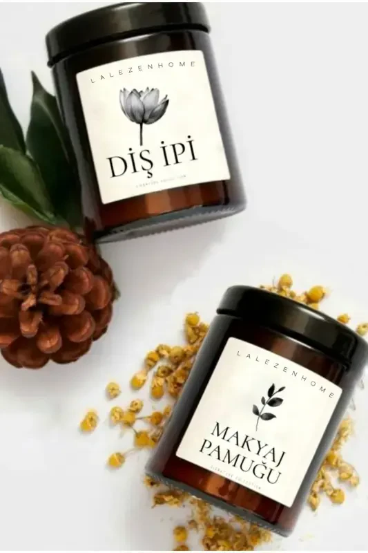 2li Düzenleyici Makyaj Pamuğu Diş Ipi Kavanozu Mika Sert Plastik - 1