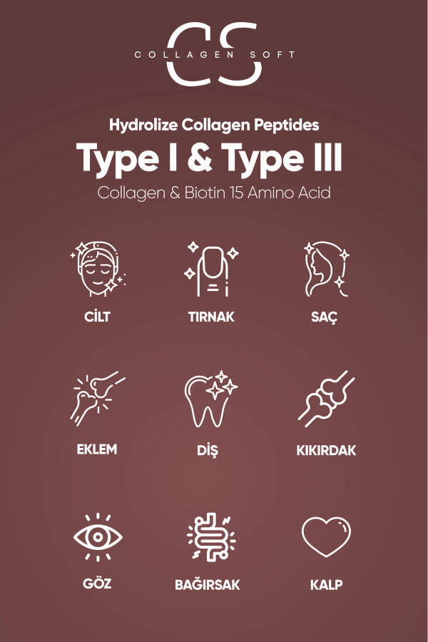 2'li Fırsat Hidrolize Tip 1, Tip 3 Kolajen Peptitler, Biotin Ve 15 Amino Asit İçeren 60 Tablet - 3