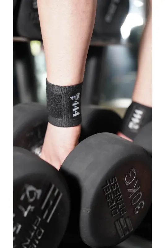 2'li Fitness Ağırlık Bilekliği Bilek Koruyucu Wrist Wraps Bilek Sargısı Halter & Fitness & Crossfit-Siyah - 5