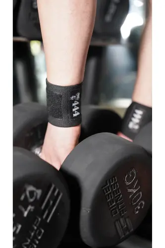 2'li Fitness Ağırlık Bilekliği Bilek Koruyucu Wrist Wraps Bilek Sargısı Halter & Fitness & Crossfit-Siyah - 5