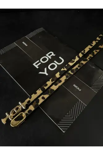 2'li Gold Tokalı İnce Kemer, Pantolon Kemeri, Gömlek Kemeri, Ceket Kemeri-Leopae2li 