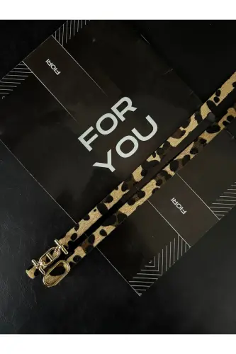 2'li Gold Tokalı İnce Kemer, Pantolon Kemeri, Gömlek Kemeri, Ceket Kemeri-Leopae2li - 3