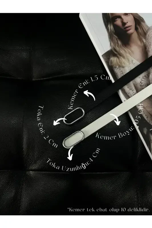 2'li Import Tokali Ince Belbog', Shim Belbog'i, Ko'ylak Belbog'i, Pidjak Belbog'i-Qora&Oq - 1