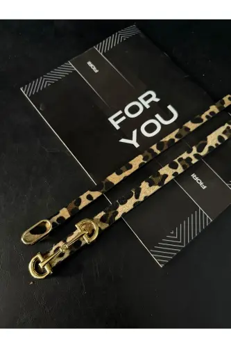 2’li Ithal Oval Gold Tokalı Ince Kemer, Pantolon Kemeri, Gömlek Kemeri, Ceket Kemeri-Leopar2li - 2