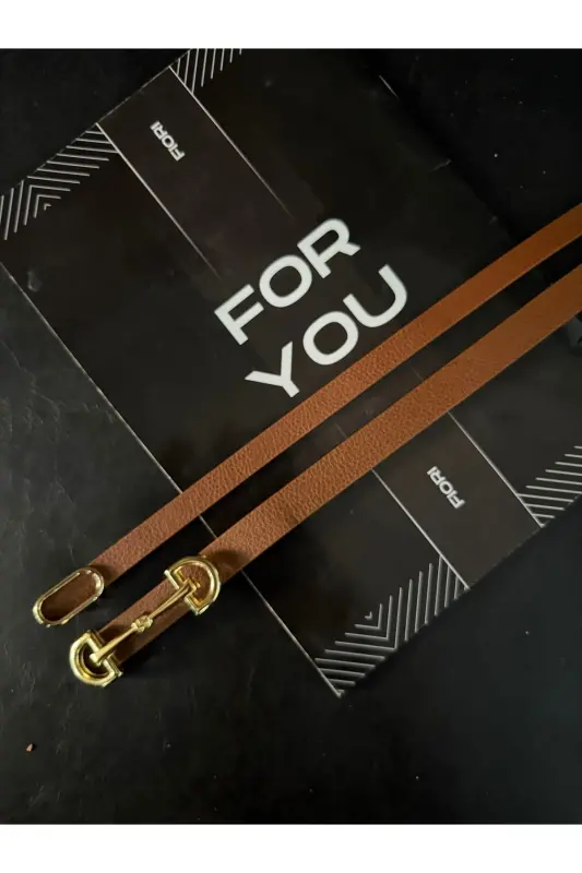 2’li Ithal Oval Gold Tokalı Ince Kemer, Pantolon Kemeri, Gömlek Kemeri, Ceket Kemeri-Taba2li - 3