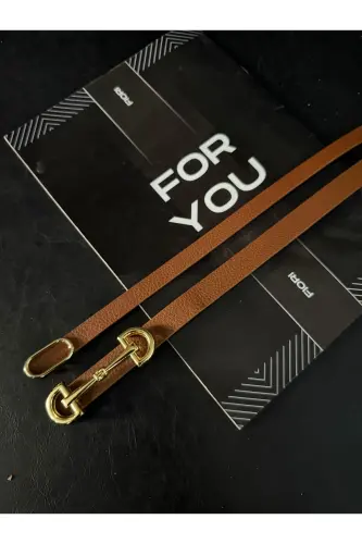 2’li Ithal Oval Gold Tokalı Ince Kemer, Pantolon Kemeri, Gömlek Kemeri, Ceket Kemeri-Taba2li - FIORI (1)