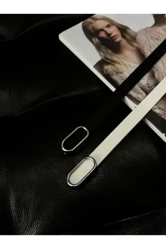 2'li Ithal Tokalı Ince Kemer, Pantolon Kemeri, Gömlek Kemeri, Ceket Kemeri-Siyah&Beyaz - 4