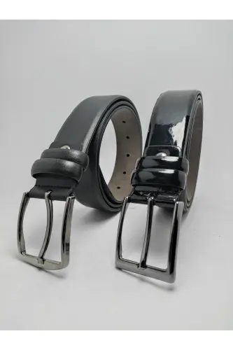2'ли Классический Мужской Ремень - Черный Лакированный - GENUINE LEATHER COMPANY EDS (1)
