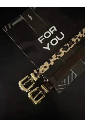 2'li Köprü Toka Uç Takım Kadın Pantolon Kemeri, Ceket Kemeri, Elbise Kemeri, Gömlek Kemeri-Kahve - 4