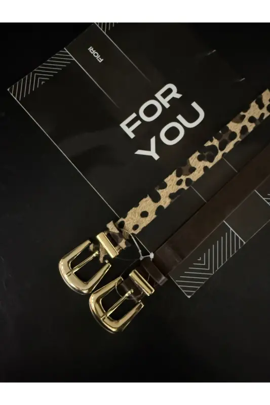 2'li Köprü Toka Uç Takım Kadın Pantolon Kemeri, Ceket Kemeri, Elbise Kemeri, Gömlek Kemeri-Kahve - 4