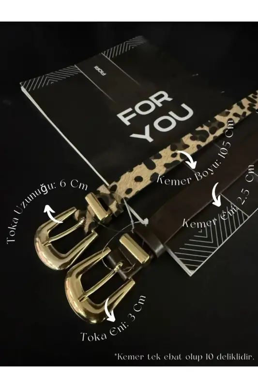 2'li Köprü Toka Uç Takım Kadın Pantolon Kemeri, Ceket Kemeri, Elbise Kemeri, Gömlek Kemeri-Kahve - FIORI