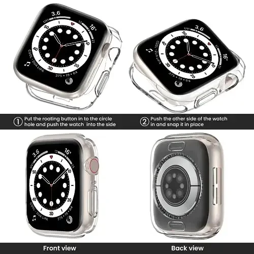 [2 Pack] Goton Bumper Case for Apple Watch 42mm, [No Screen Protector] Slim Soft TPU Shockproof Case Cover Bumper Protector Accessories for iWatch Series 3/2/1, 42mm Clear+Clear - 3