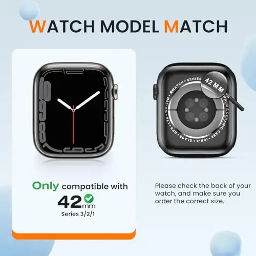 [2 Pack] Goton Bumper Case for Apple Watch 42mm, [No Screen Protector] Slim Soft TPU Shockproof Case Cover Bumper Protector Accessories for iWatch Series 3/2/1, 42mm Clear+Clear - 2