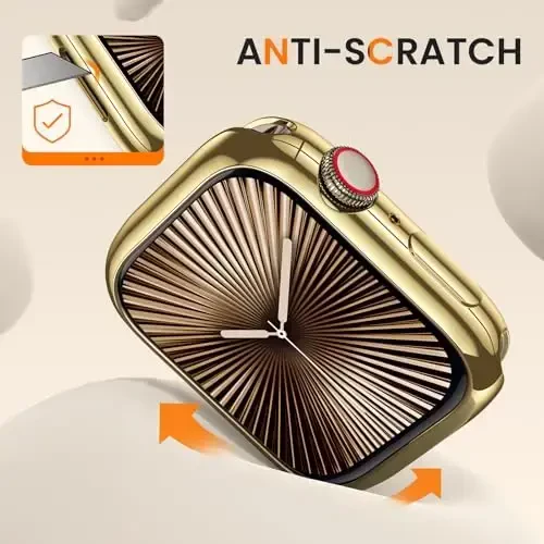 [2 Pack] Goton Bumper Case for Apple Watch 42mm, [No Screen Protector] Slim Soft TPU Shockproof Case Cover Bumper Protector Accessories for iWatch Series 11 Series 10, 42mm Gold+Gold - 3