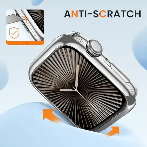 [2 Pack] Goton Bumper Case for Apple Watch 46mm, [No Screen Protector] Slim Soft TPU Shockproof Case Cover Bumper Protector Accessories for iWatch Series 11 Series 10, 46mm Silver+Silver - 3