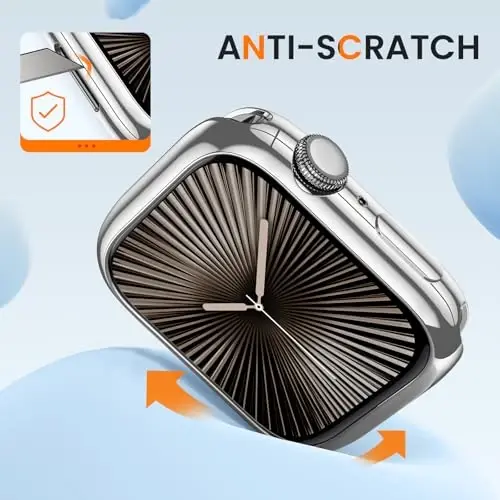 [2 Pack] Goton Bumper Case for Apple Watch 46mm, [No Screen Protector] Slim Soft TPU Shockproof Case Cover Bumper Protector Accessories for iWatch Series 11 Series 10, 46mm Silver+Silver - 3