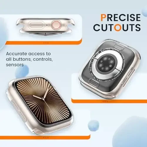 [2 Pack] Goton Bumper Case for Apple Watch 42mm, [No Screen Protector] Slim Soft TPU Shockproof Case Cover Bumper Protector Accessories for iWatch Series 11 Series 10, 42mm Clear+Clear - 4