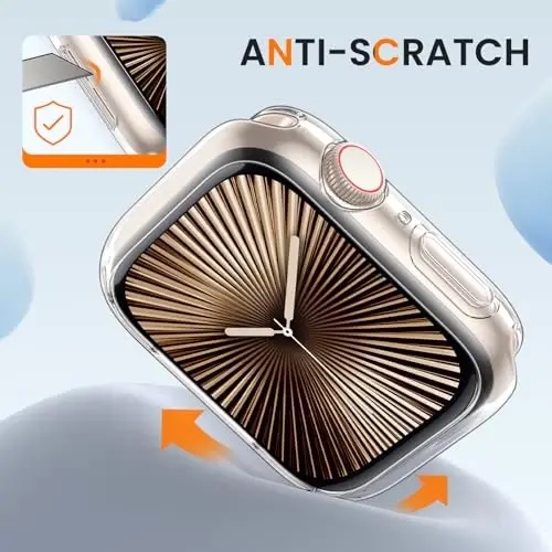[2 Pack] Goton Bumper Case for Apple Watch Series 10 42mm, Ultra Thin Soft TPU Shockproof Case Cover Bumper Protector for iWatch Accessories (No Screen Protector) 42mm Clear+Clear - 3