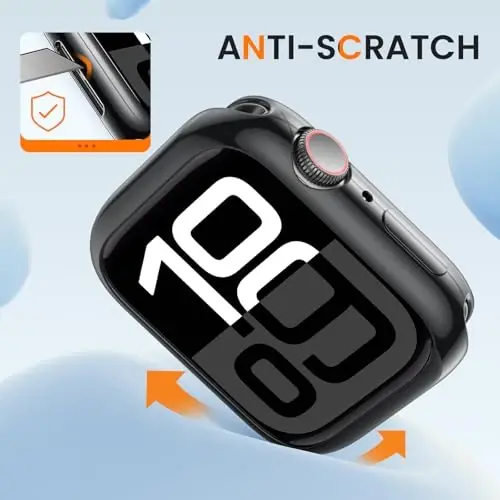 [2 Pack] Goton Bumper Case for Apple Watch Series 10 46mm, Ultra Thin Soft TPU Shockproof Case Cover Bumper Protector for iWatch Accessories (No Screen Protector) 46mm Black+Black - 3