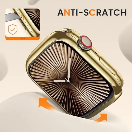 [2 Pack] Goton Bumper Case for Apple Watch 46mm, [No Screen Protector] Slim Soft TPU Shockproof Case Cover Bumper Protector Accessories for iWatch Series 11 Series 10, 46mm Gold+Gold - 3