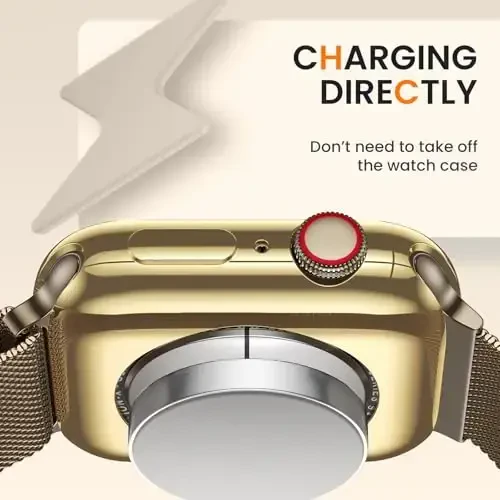 [2 Pack] Goton Bumper Case for Apple Watch Series 10 46mm, Ultra Thin Soft TPU Shockproof Case Cover Bumper Protector for iWatch Accessories (No Screen Protector) 46mm Gold+Gold - 5